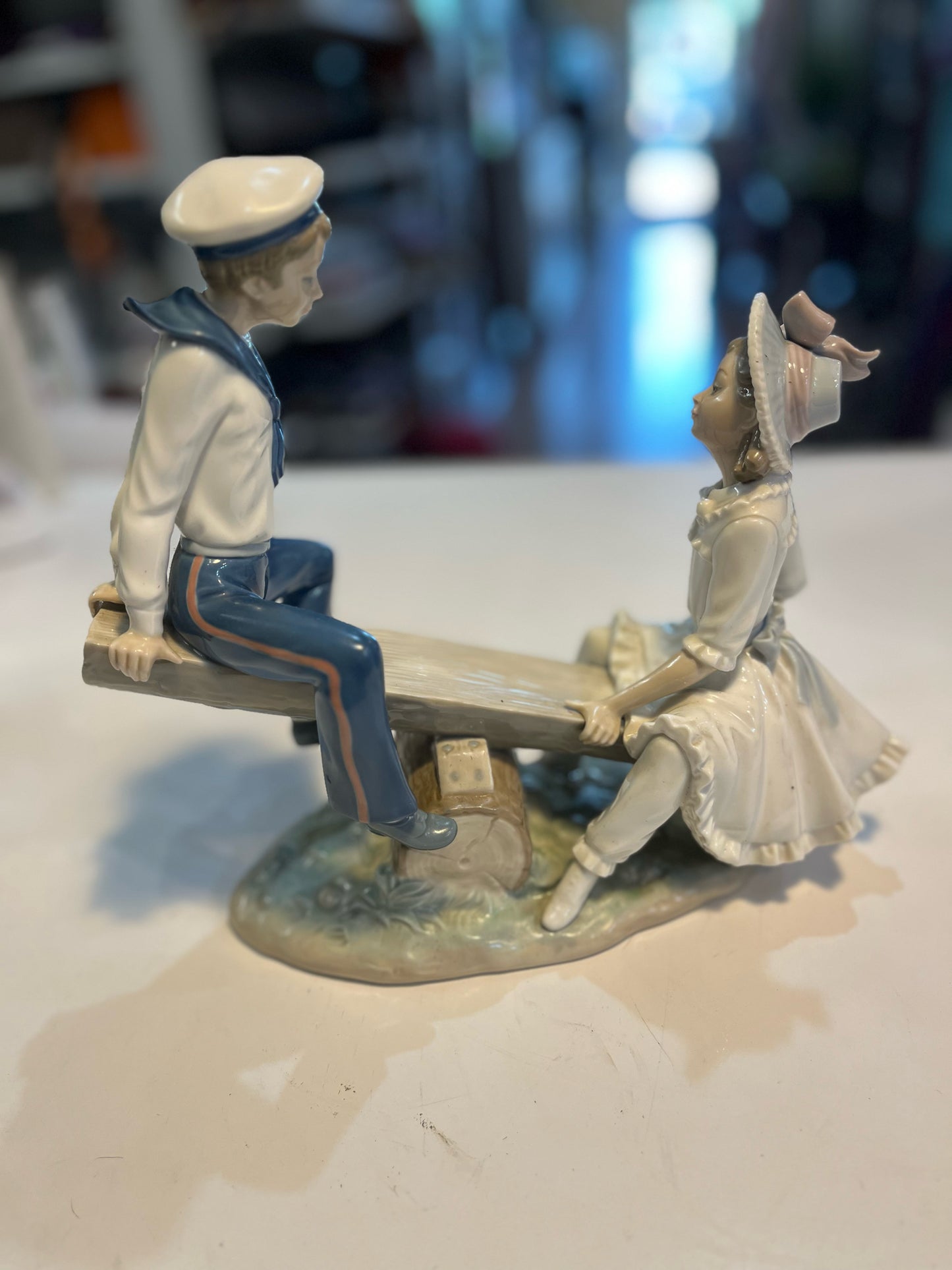 Lladro "Seesaw Sailor Boy & Girl" Figurine