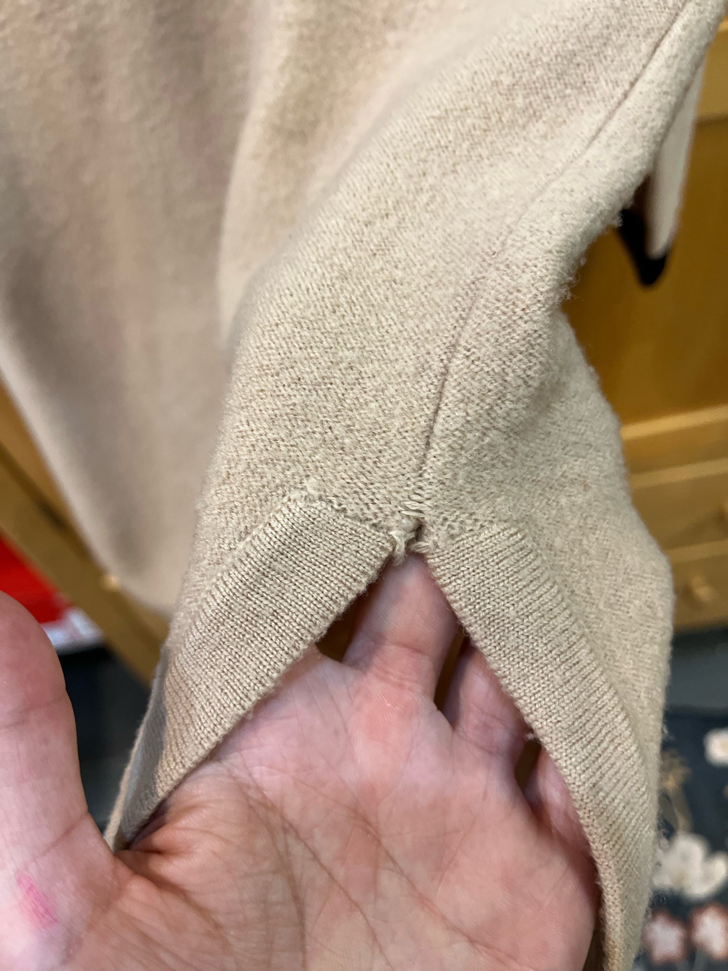 Tory Burch Beige & Black Beaded Sweater