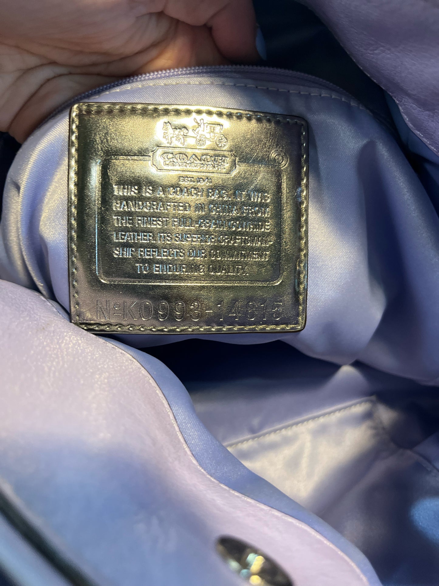 Coach Purple "Madison Spectator" Handbag