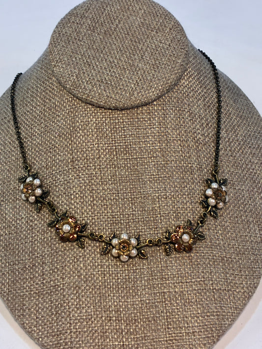 Michal Negrin Floral Pearls Necklace