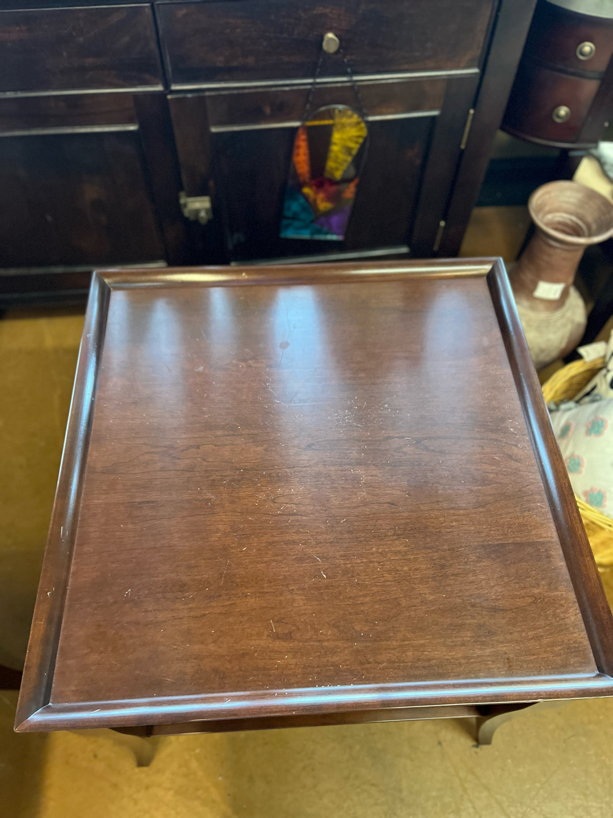 Stickley Brown Square Modern Lamp End Table