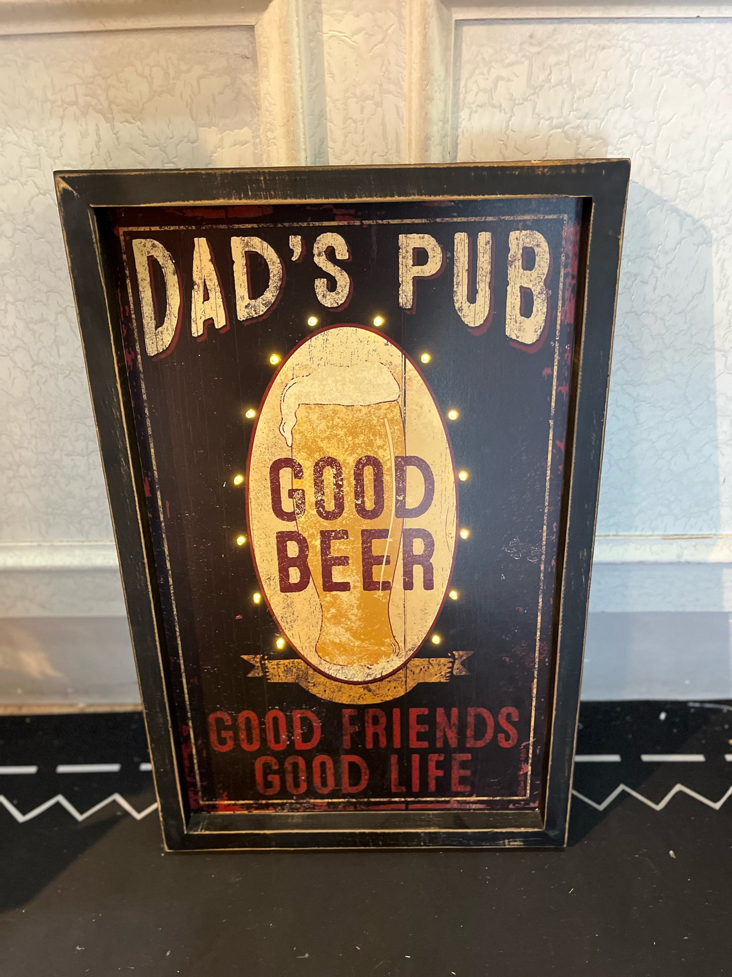 "Dad's Pub Good Beer" Framed Sign Art