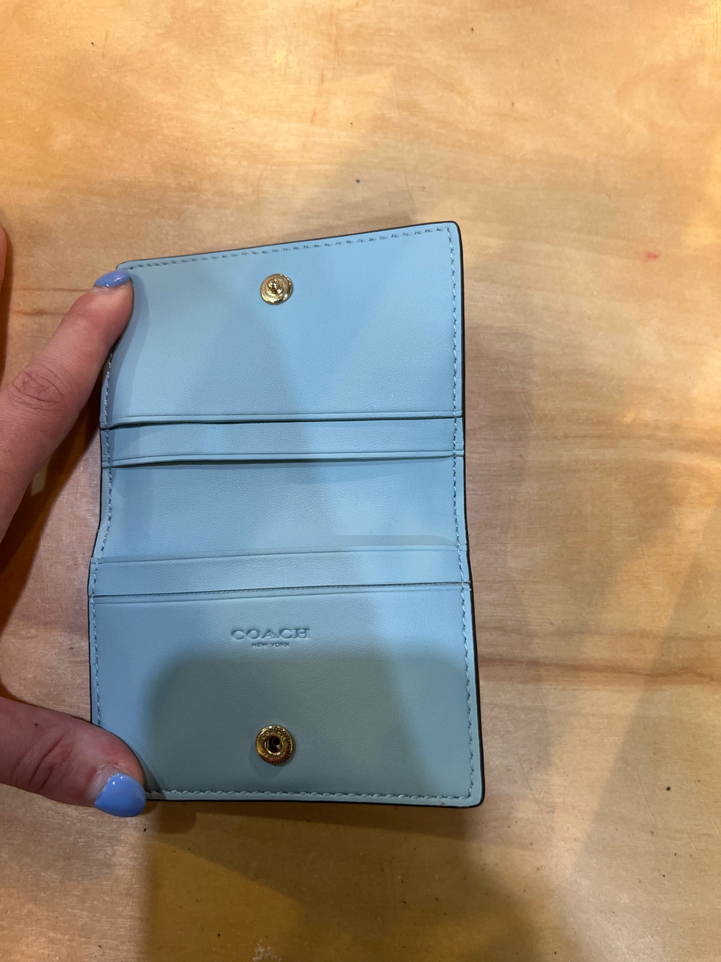 Coach Light Blue Card Wallet
