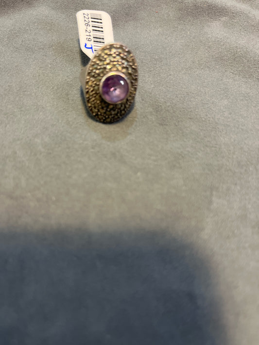 Judith Jack Sterling Silver Marcasite and Amethyst Ring