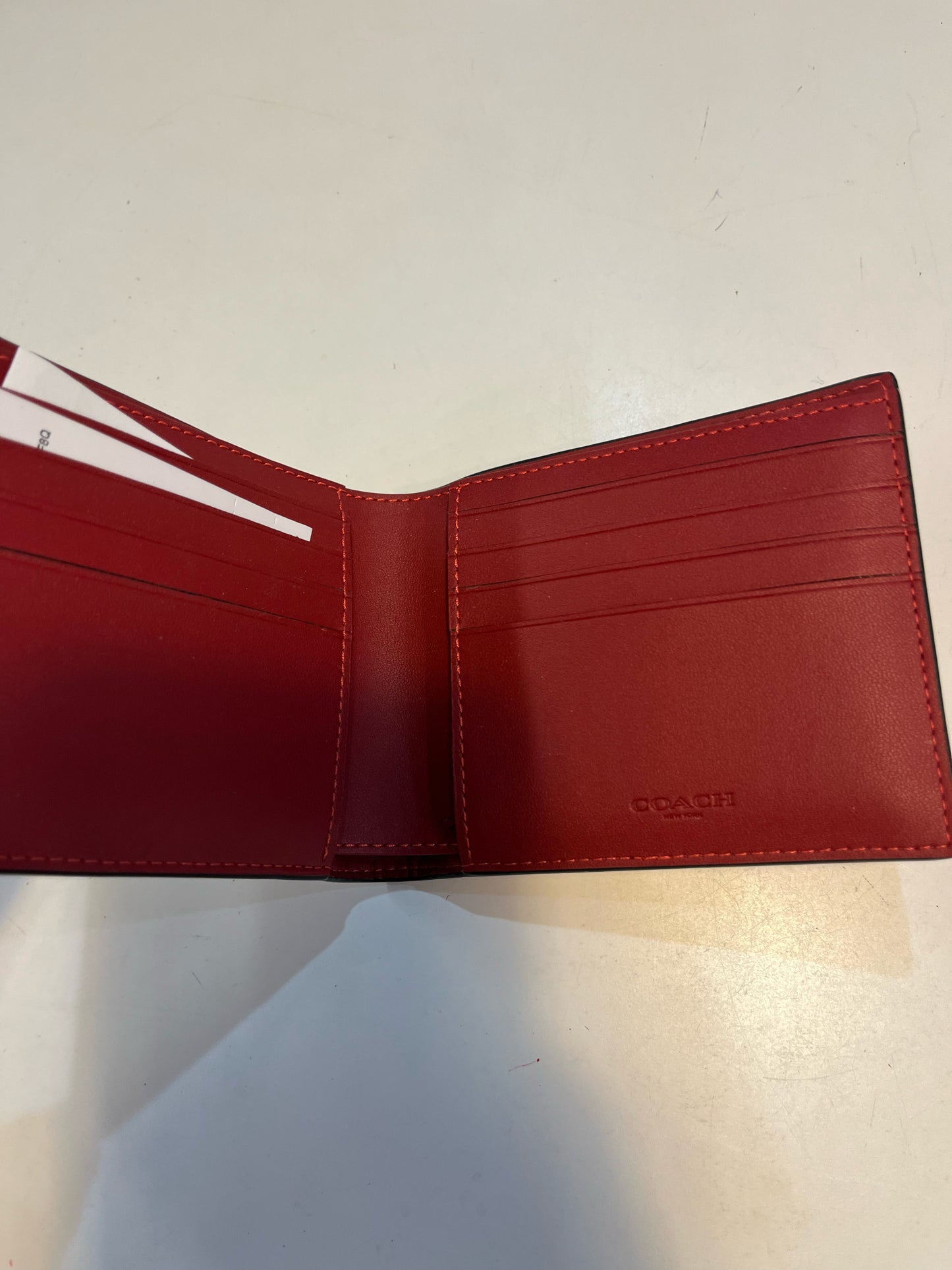 Coach Red Signature Embossed "3-in-1" Leather Wallet