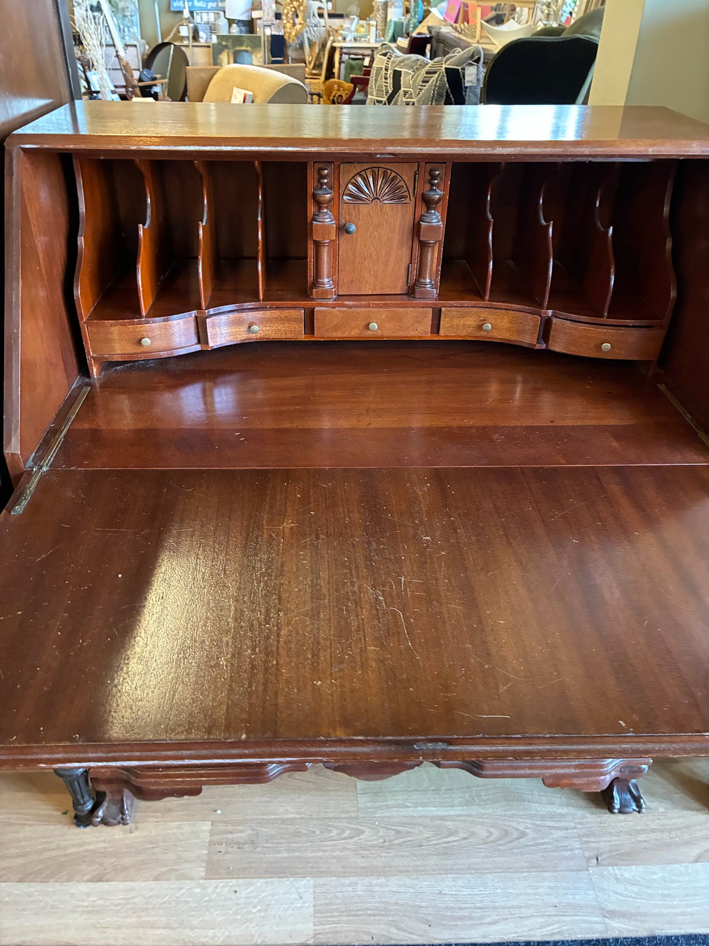 Illinois Cabinet Brown Secretary Desk