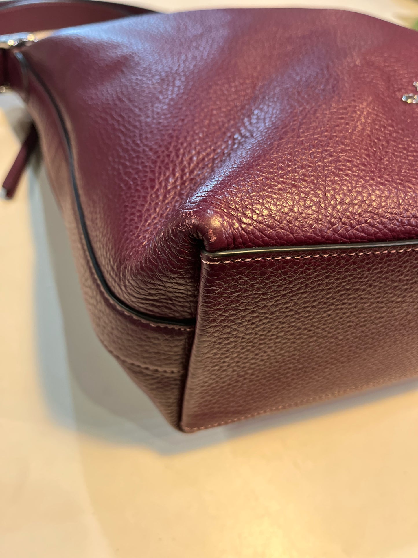 Coach Burgundy "Val Duffle" Handbag