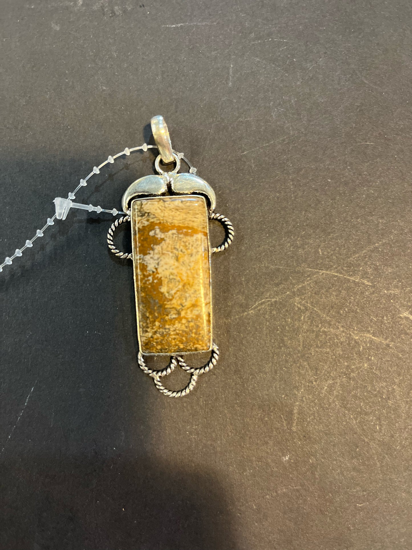 Sterling Silver Rectangle Jasper Pendant