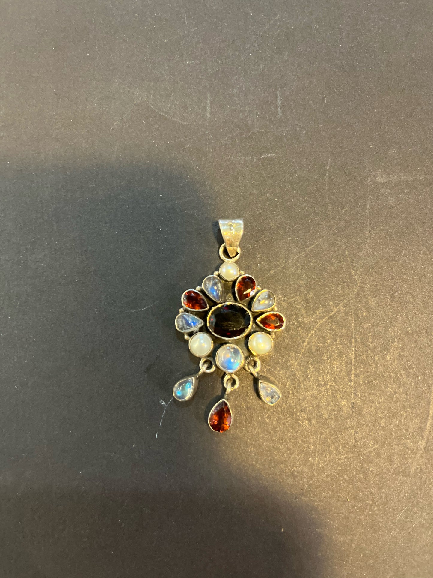 Vintage Nicky Butler Multi-color Stone Chandelier Pendant