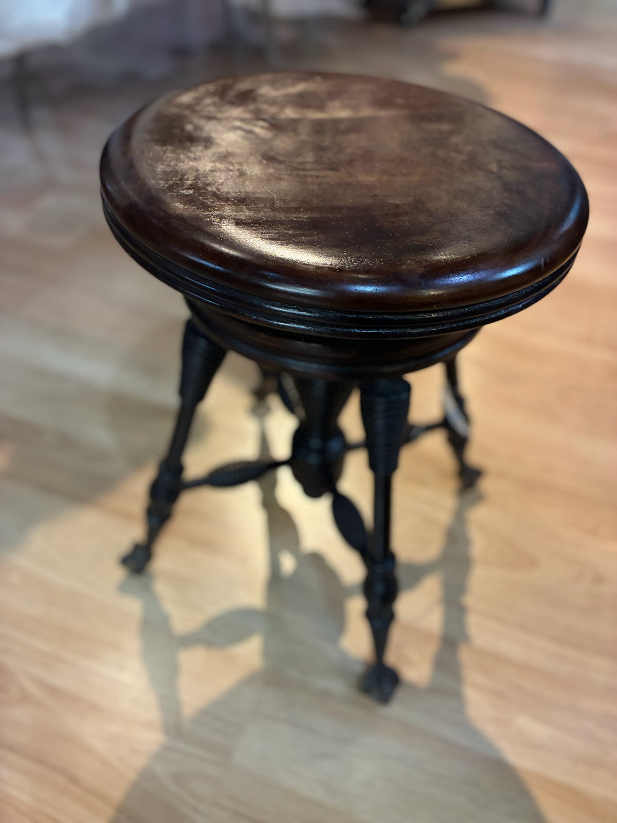 Victorian Piano Stool w/ glass ball claw feet PICKUP ONLY
