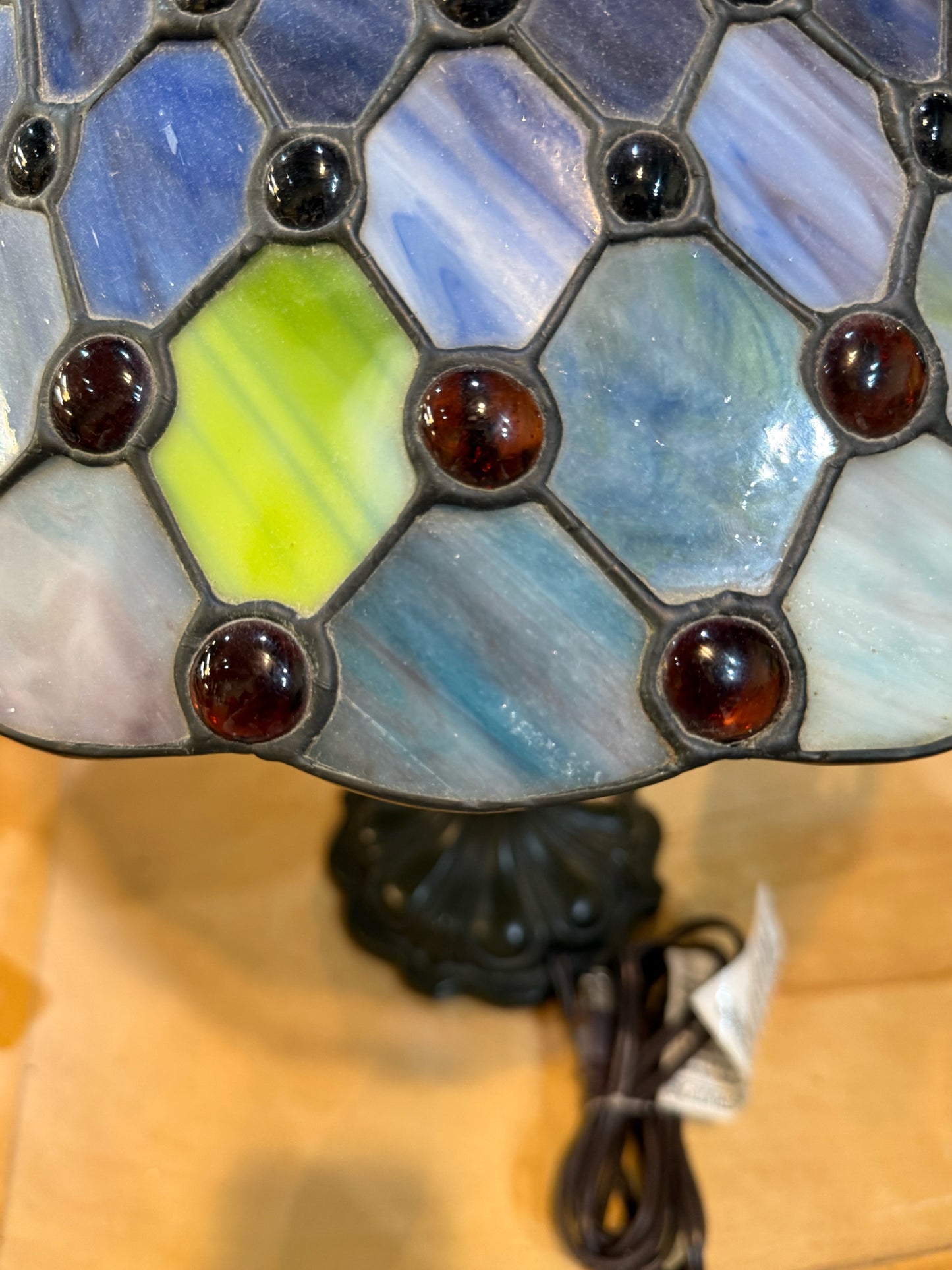 Quoizel Collectibles Blue & Purple Tiffany Lamp