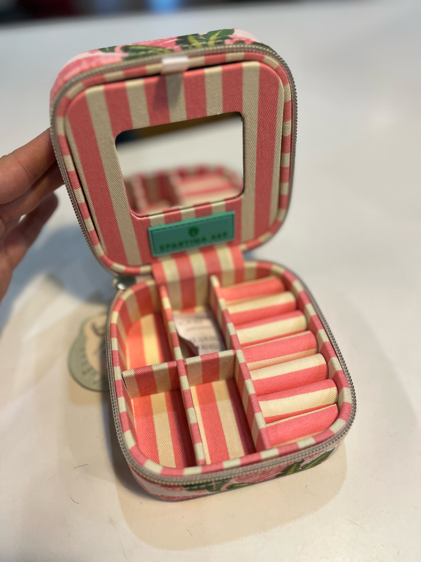 NWT Spartina Pink Floral Travel Jewelry Box