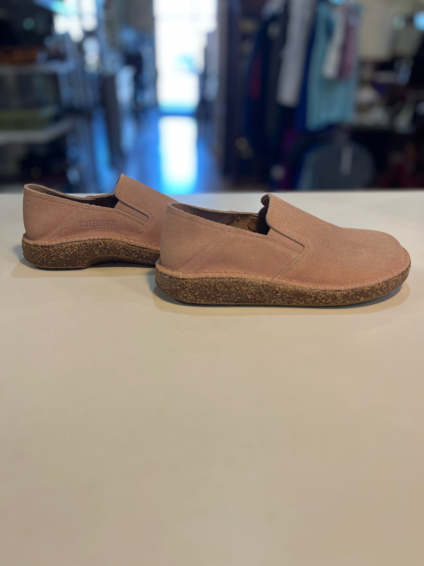 Birkenstock Pink "Callan" Suede Shoes