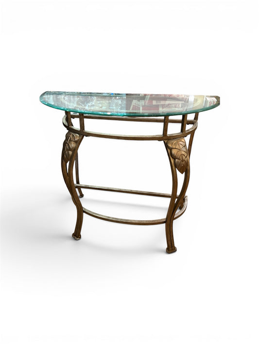 Glass Half Moon Table