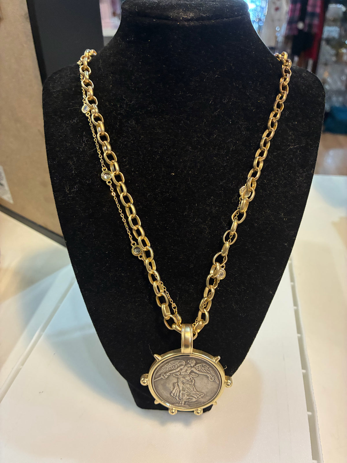 VB and co Angel coin necklace gold