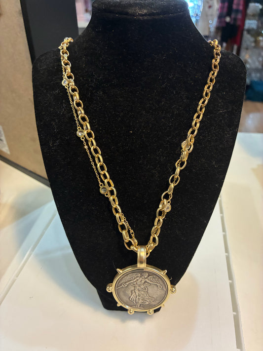 VB and co Angel coin necklace gold