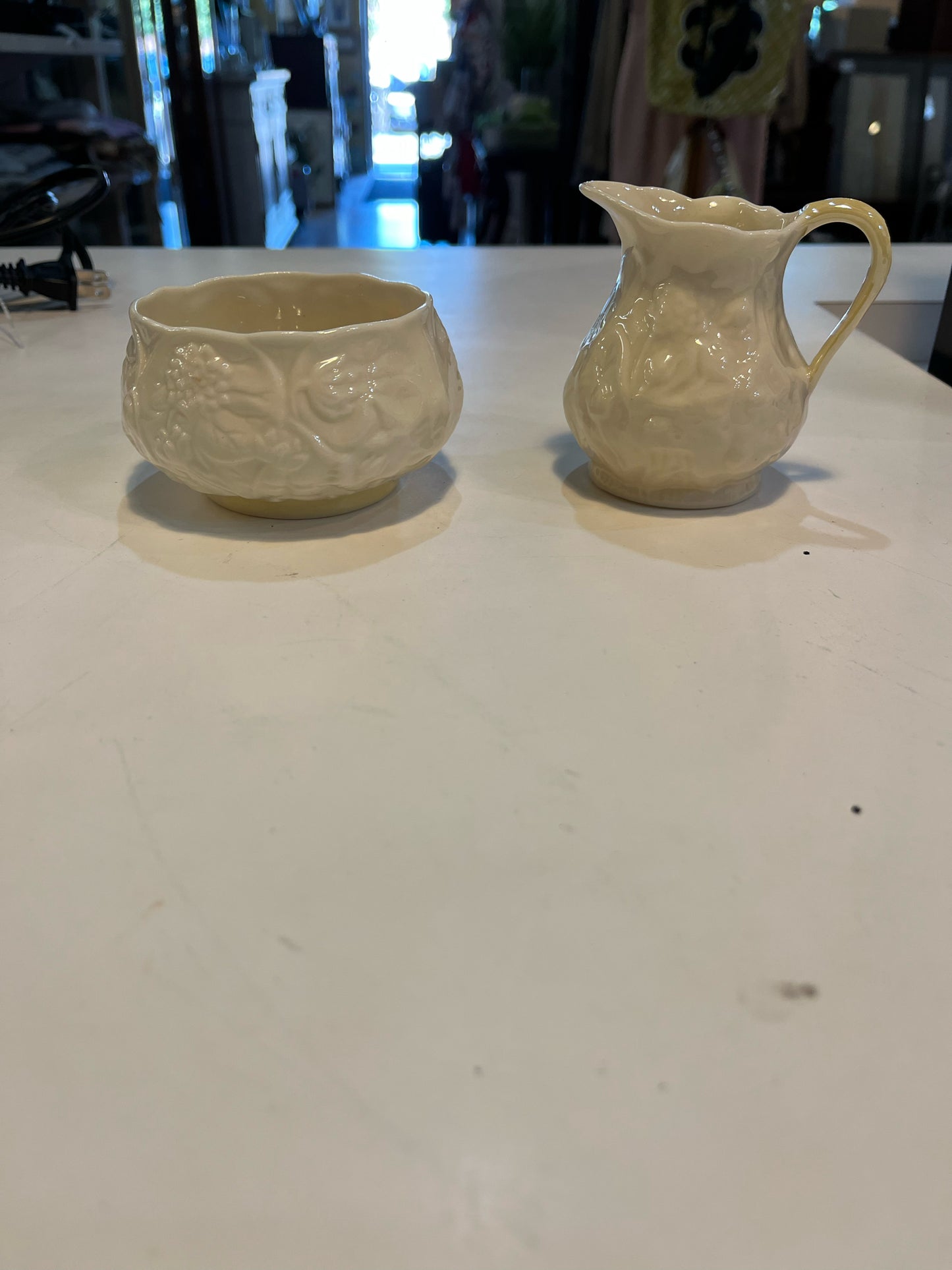 Beleek "Lotus" Sugar & Creamer Set