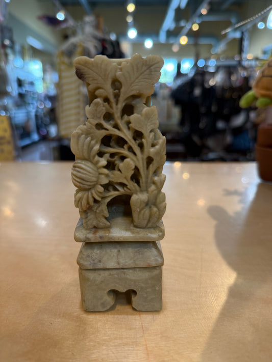 Vintage Soapstone Floral Vase