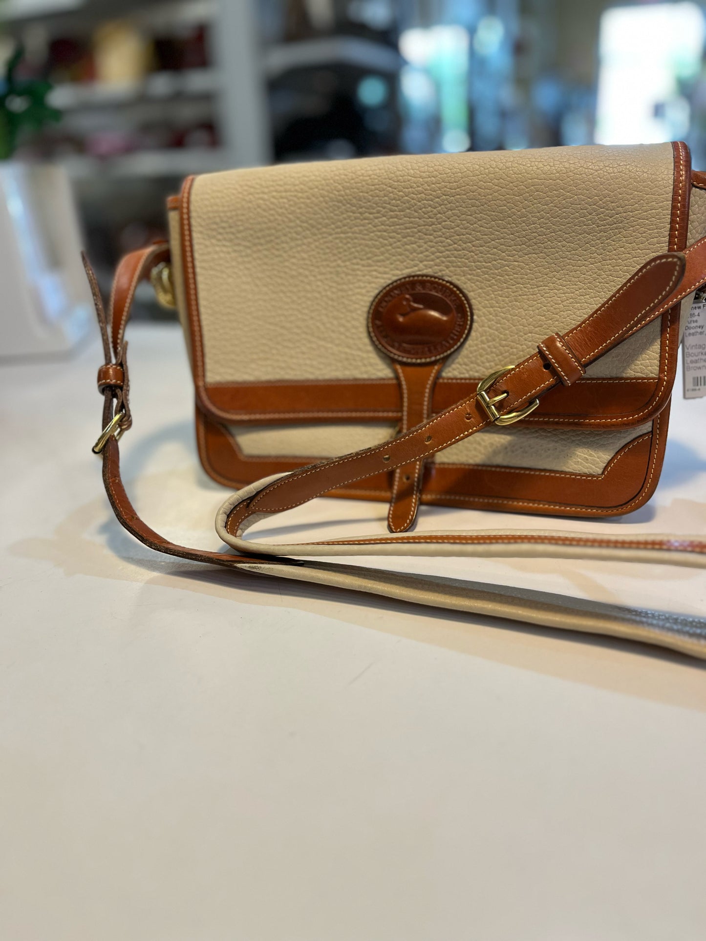 Vintage Dooney & Bourke "All Weather" Cream Crossbody