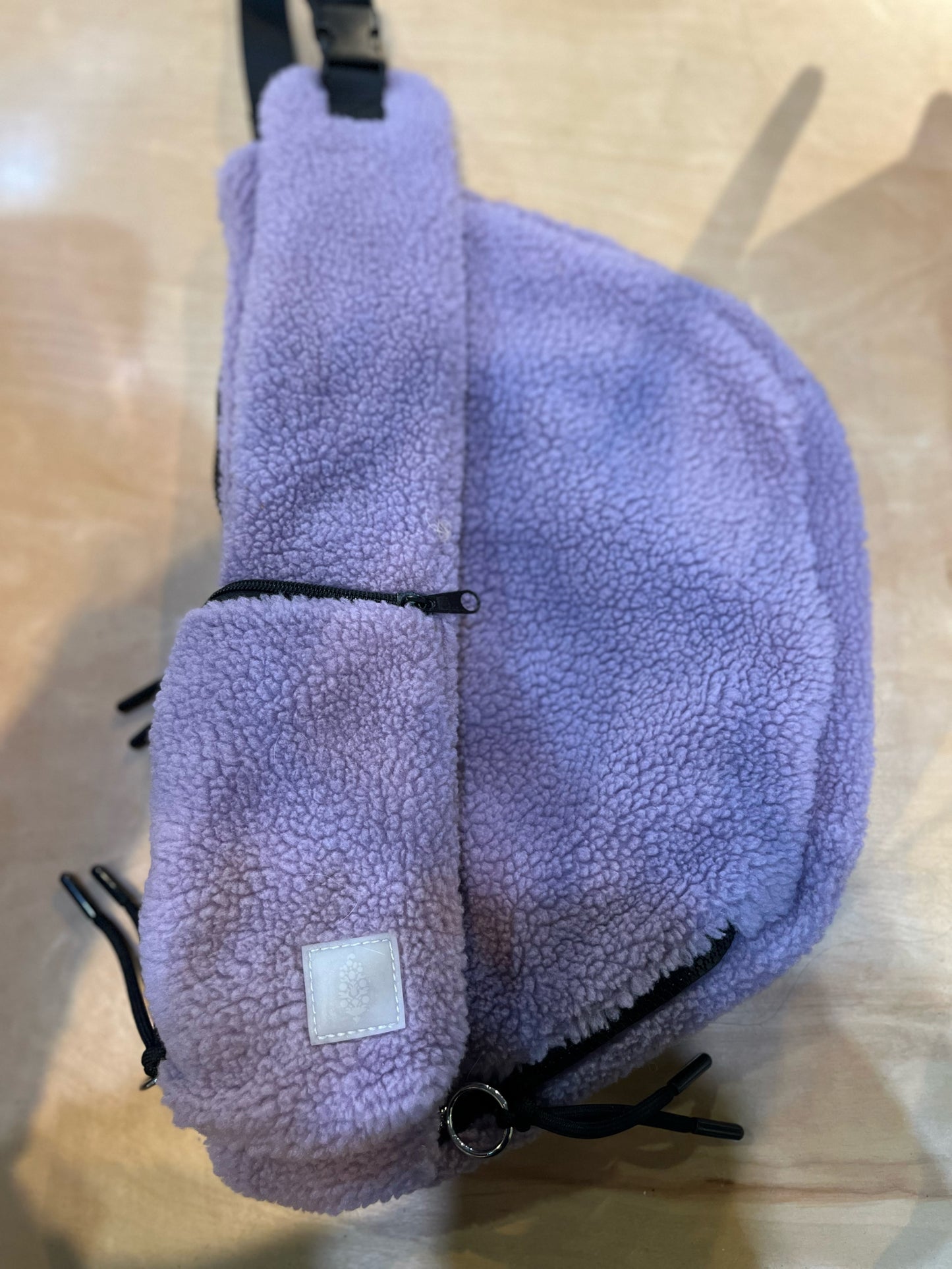 NWT Free People FP Movement Overachiever Light Purple Sherpa Sling Bag