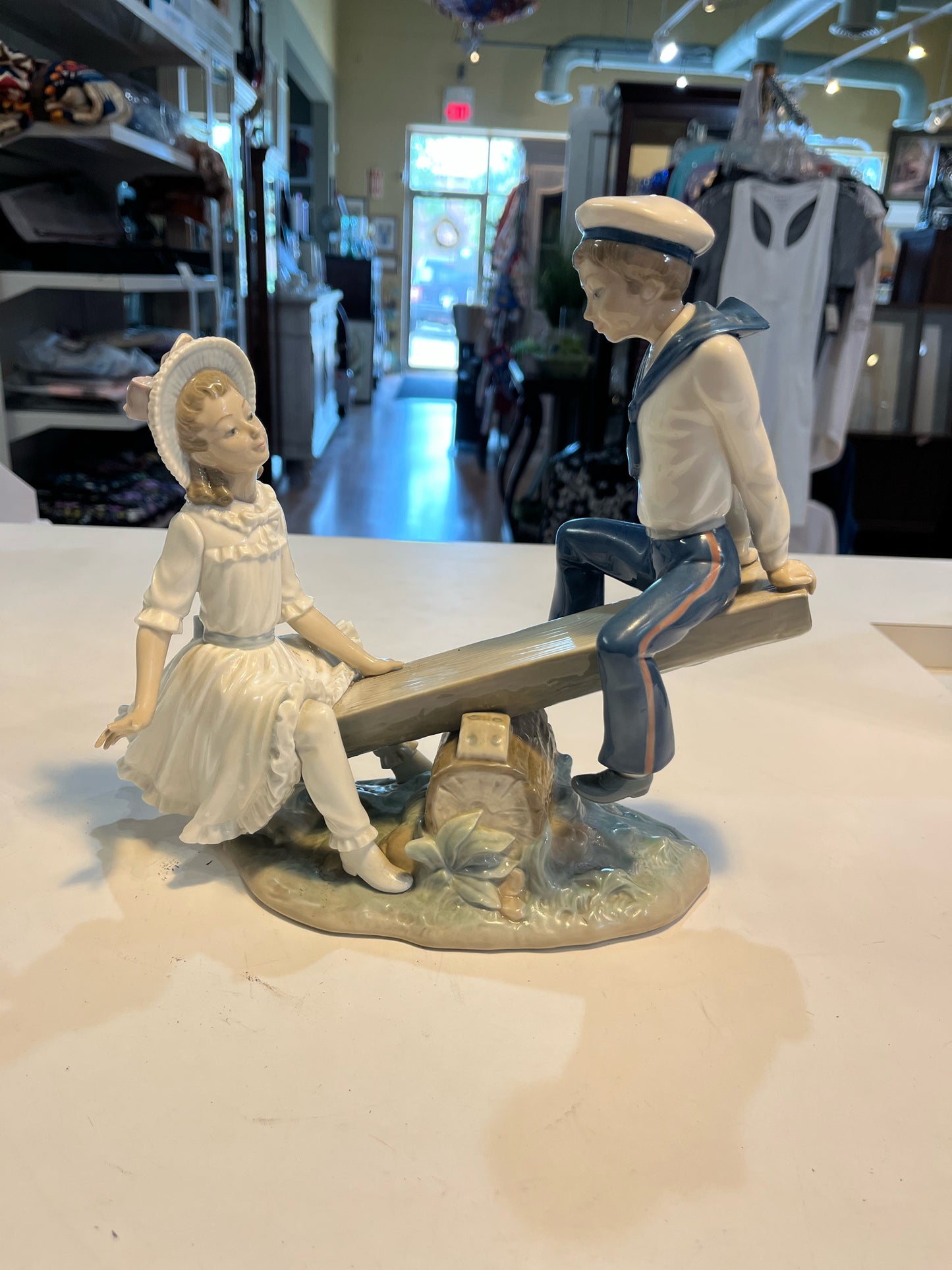 Lladro "Seesaw Sailor Boy & Girl" Figurine