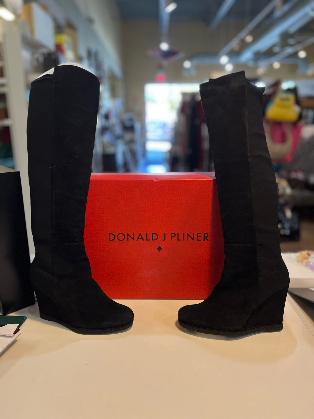 New Stuart Weitzman "Demiswoon Over-the-Knee Suede Wedge Boots
