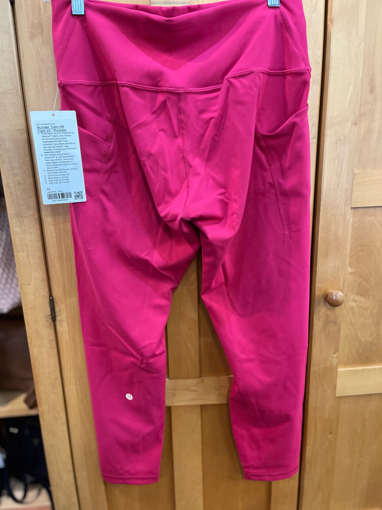 NWT Lululemon Pink "Wunder Train Tight 25" Leggings