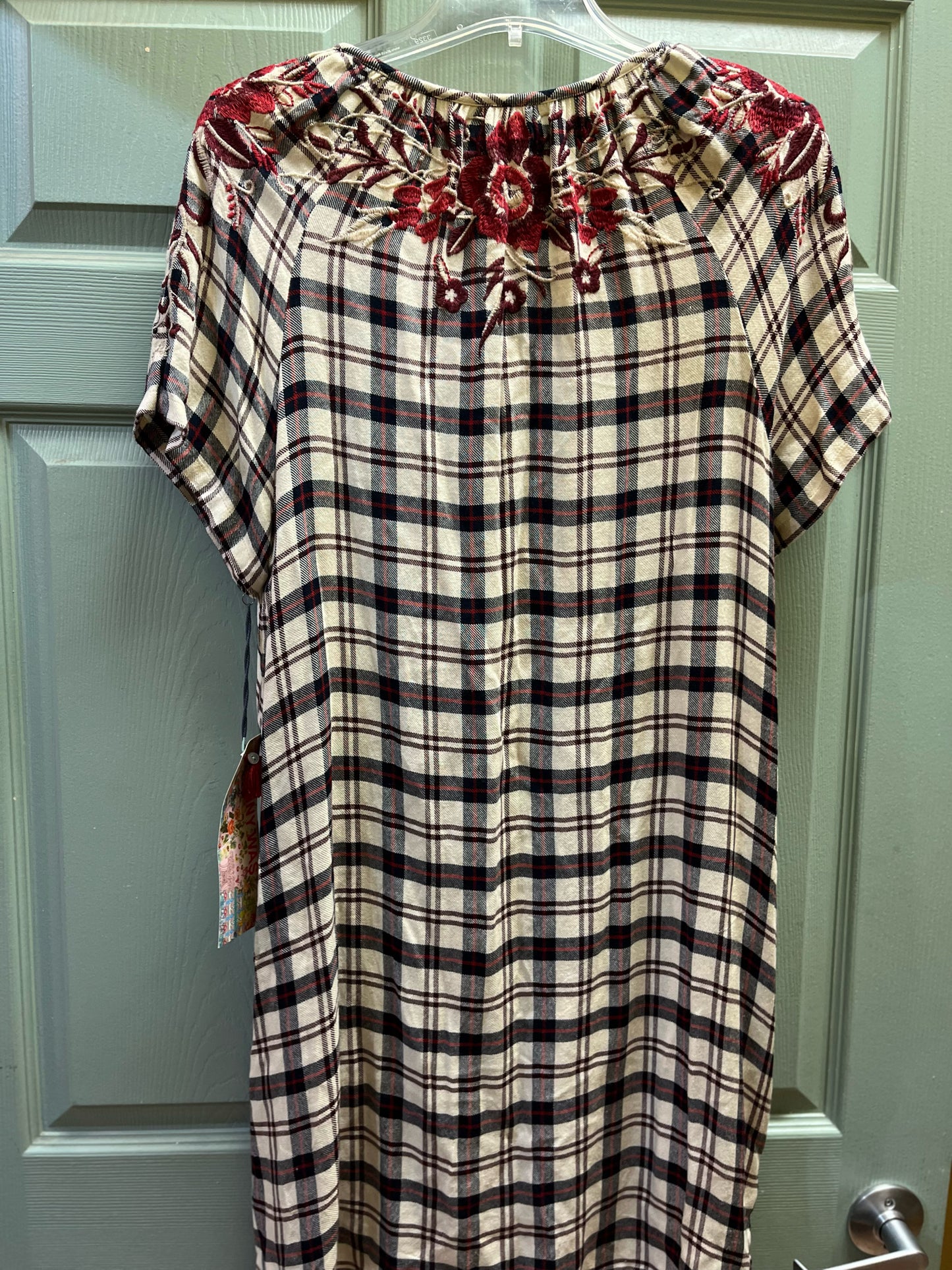 NWT Johnny Was "Workshop Embroidered Tourine Drawstring Peasant Tunic"