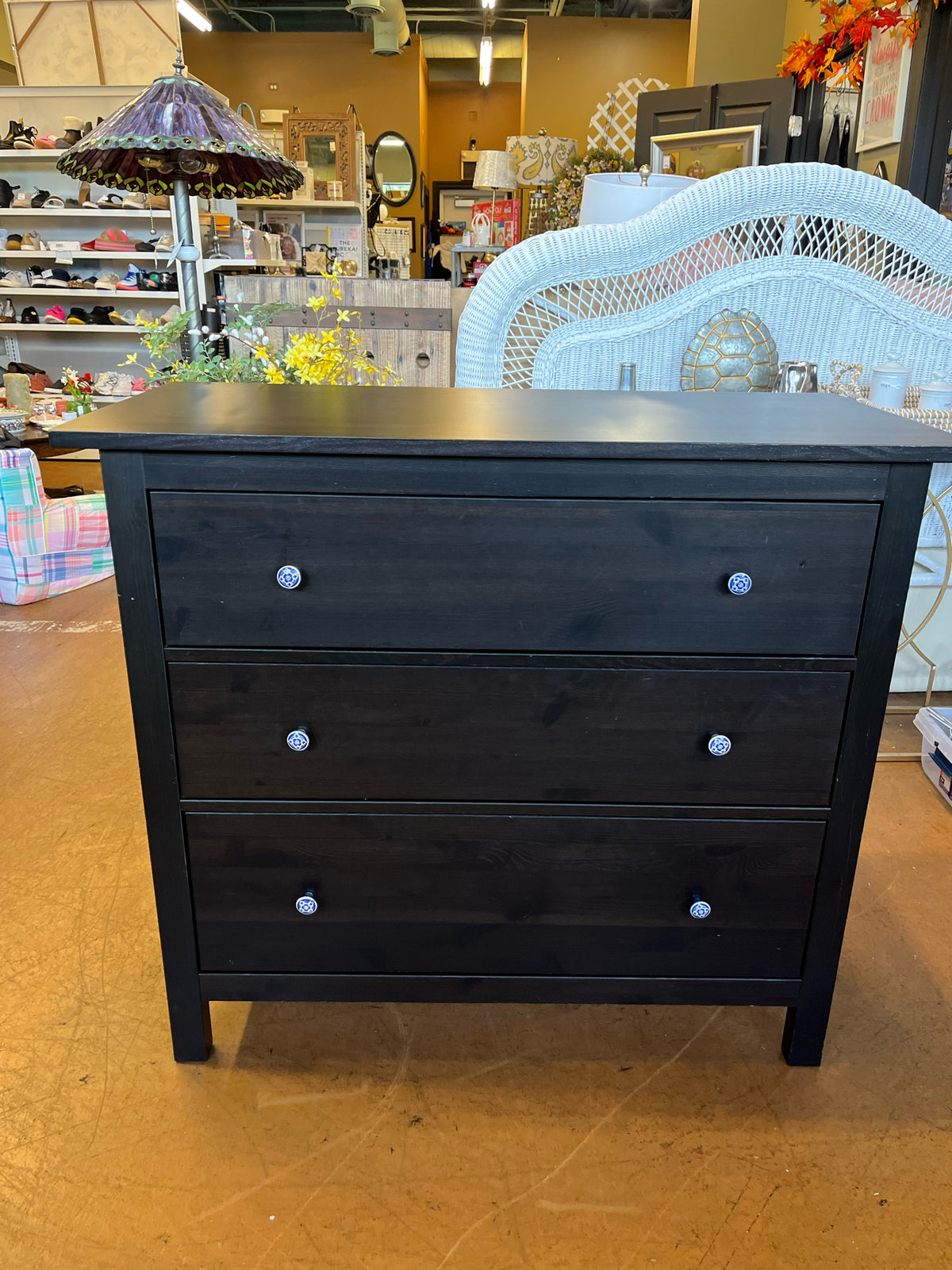 Three Drawer Brown Dresser