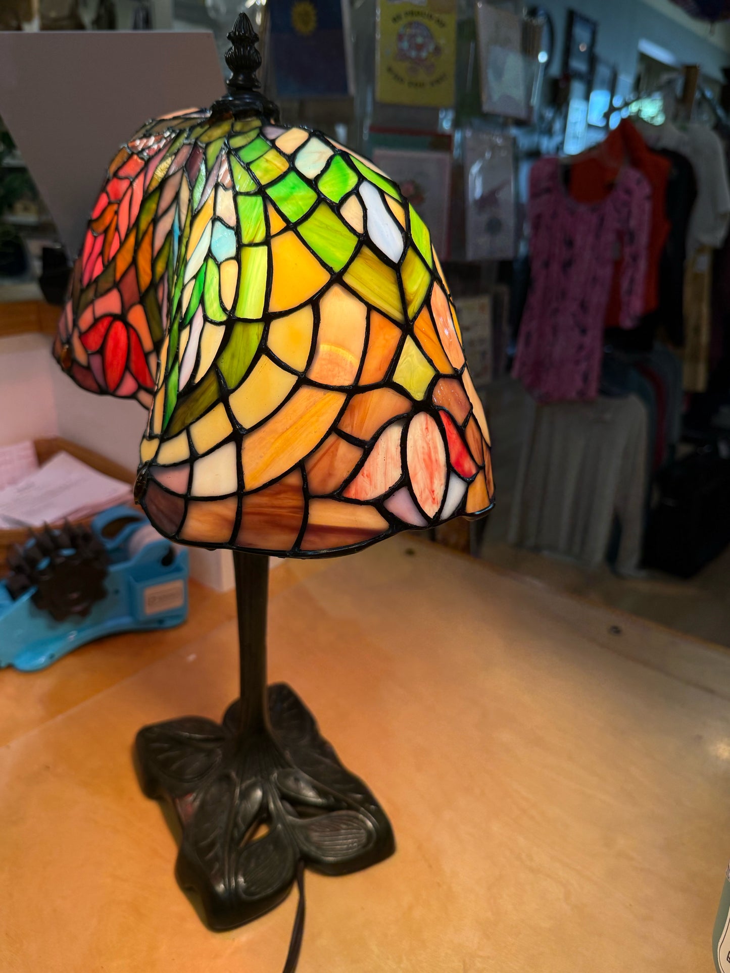 Brush Bronze Pedestal Lamp