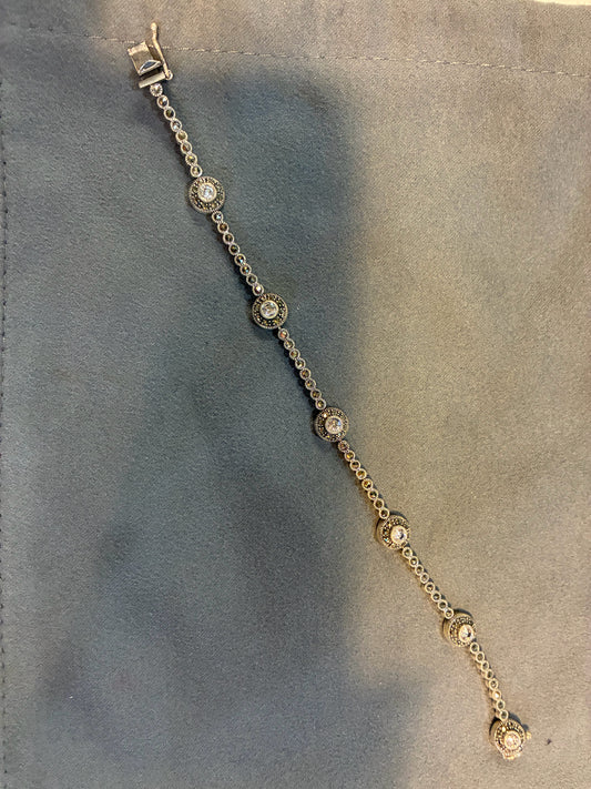 Judith Jack Sterling Silver Marcasite Art Deco Bracelet