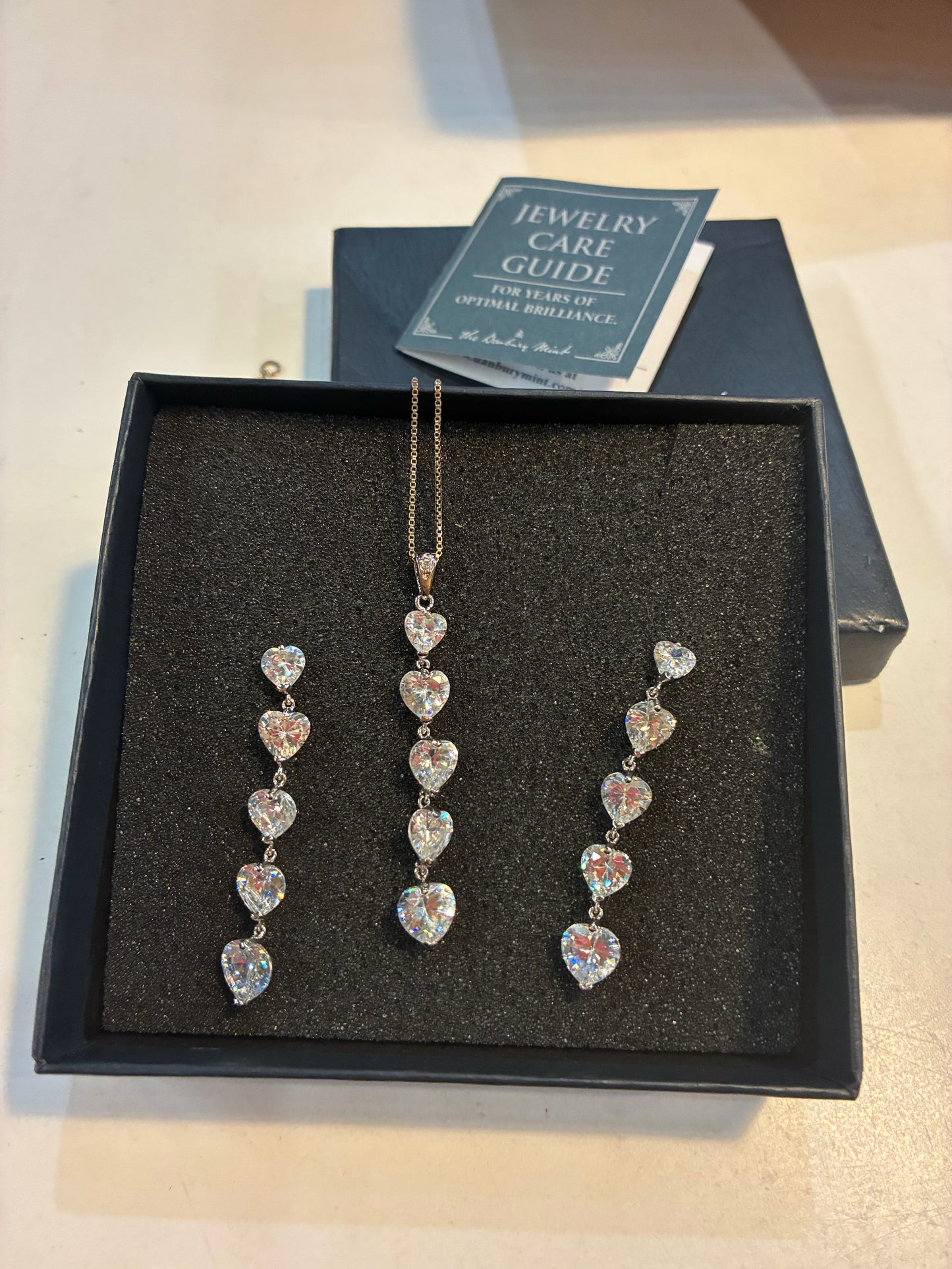 Cascading Heart Necklace & Earring Set