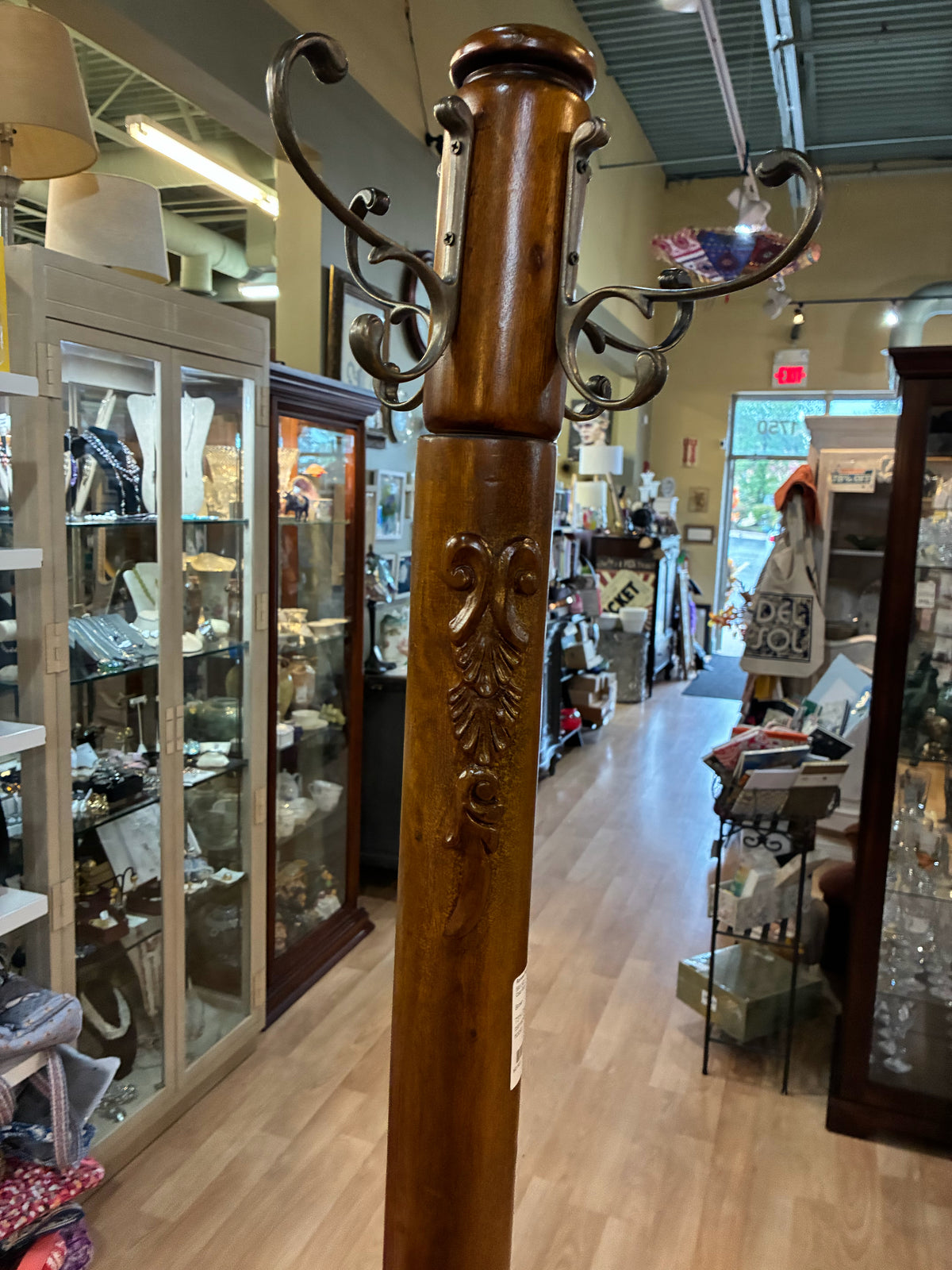 Tall Carved Coat Rack