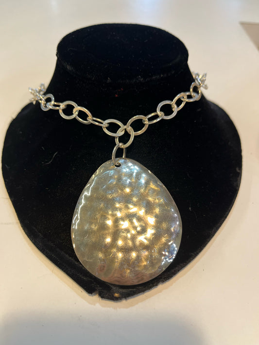Silpada Silver Hammered Pendant Necklace
