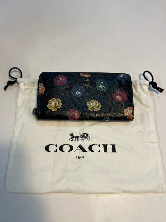 Coach Rose Floral Zip Around Wallet