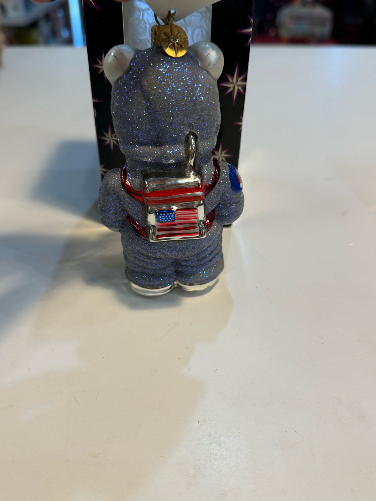 Christopher Radko "santa bear" sparkly santa bear astronaut ornament