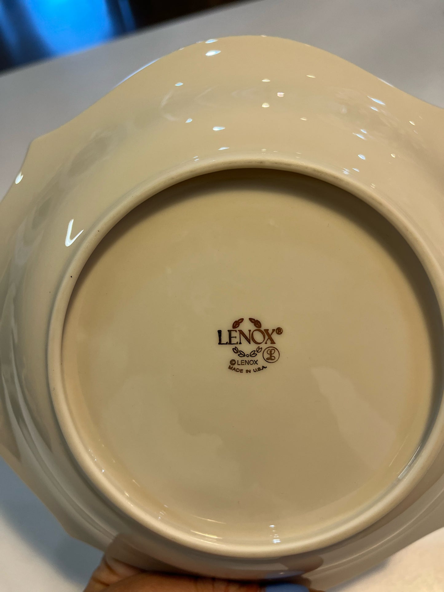 Lenox White Oval Candy Dish Platinum Border Dish