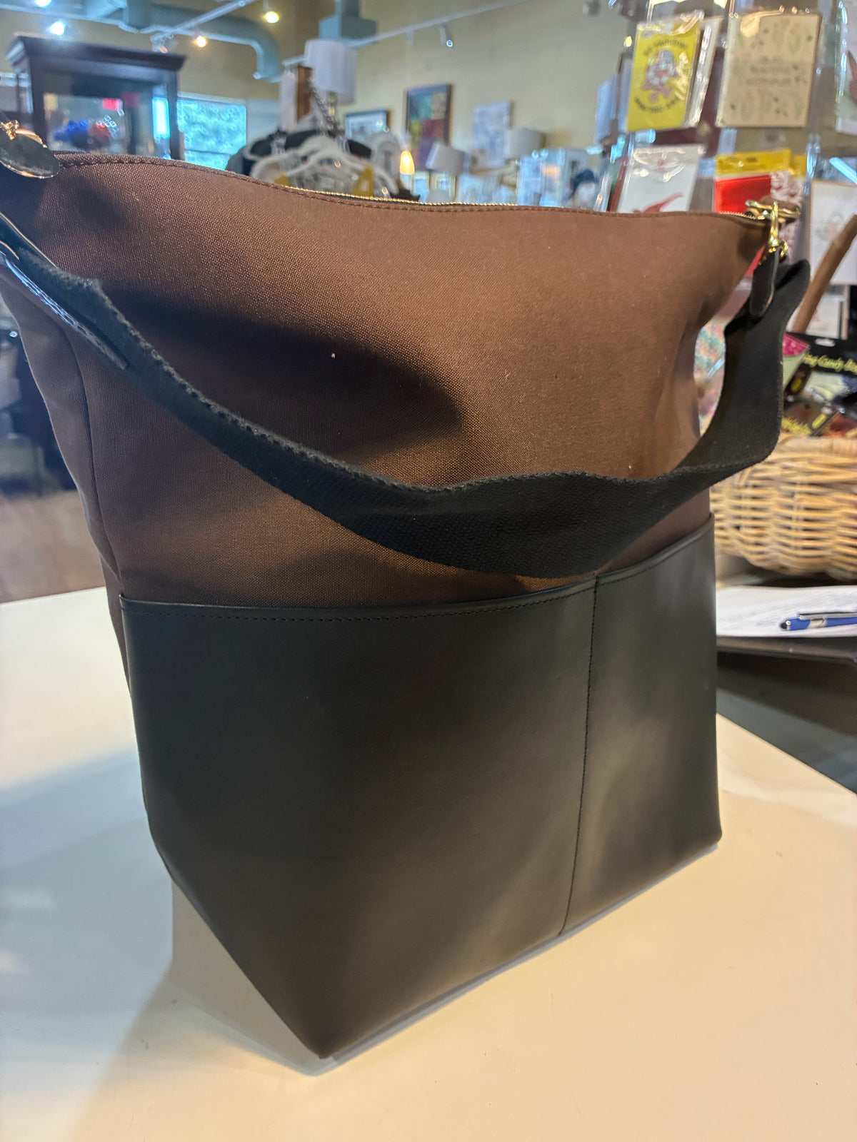Clare V Sophie Canvas & Leather Bag