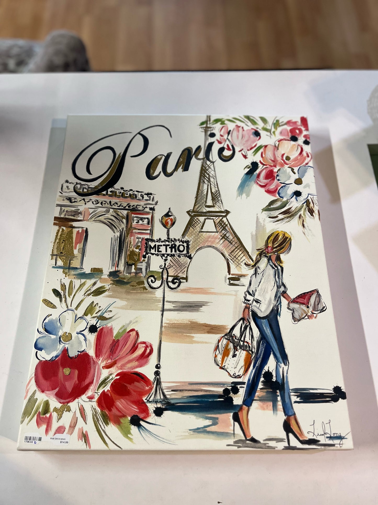 Paris Watercolor Canvas Wall Decoration