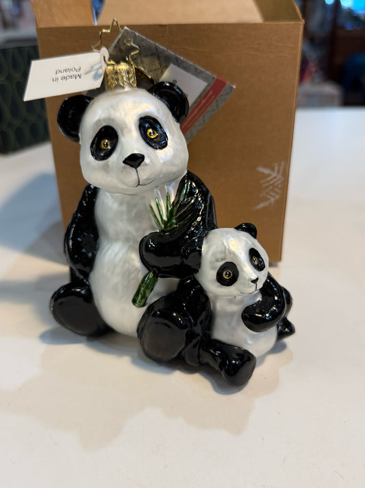NWT Christopher Radko WWF Pandas Ornament