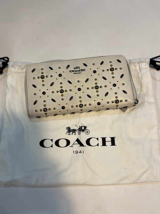 Coach White Studded Wallet