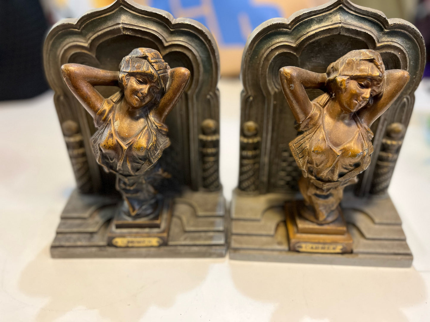 Antique Bradley & Hubbard "Carmen" Bookends