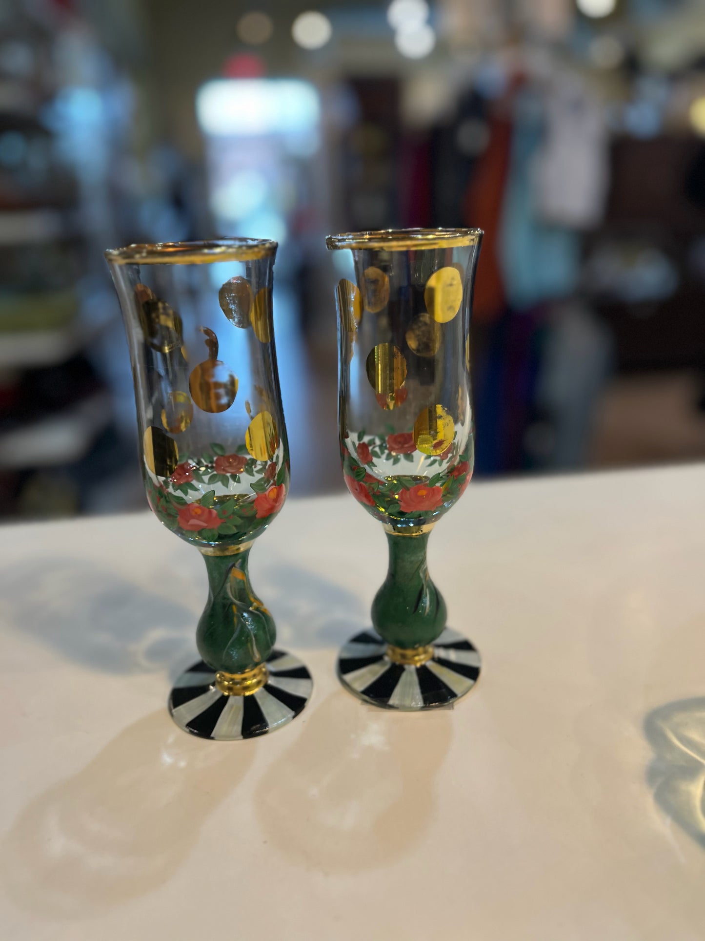 MacKenzie-Childs Circus Water Goblets Set