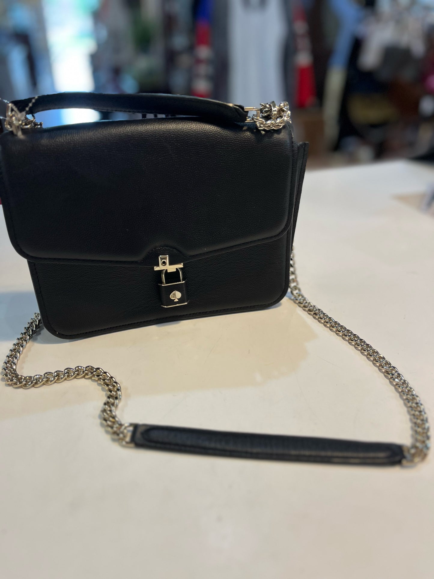 Kate Spade Black "Locket" Flap Shoulder Bag
