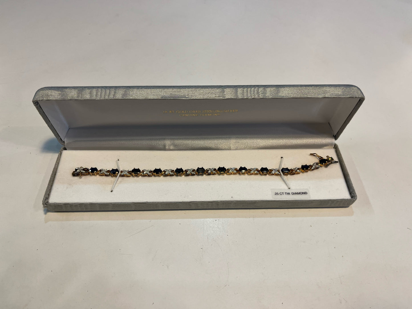18kt Gold Over Sterling Silver & Stone Bracelet