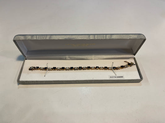 18kt Gold Over Sterling Silver & Stone Bracelet
