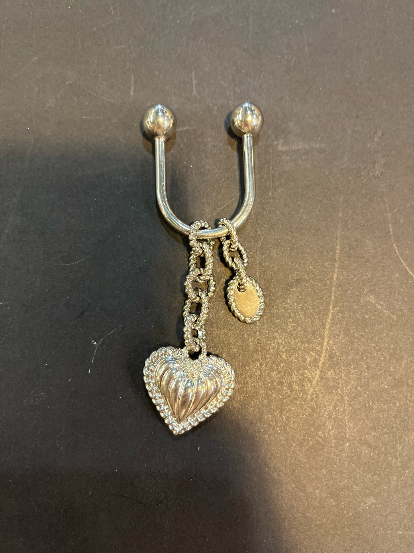Judith Ripka Silver Heart Keychain