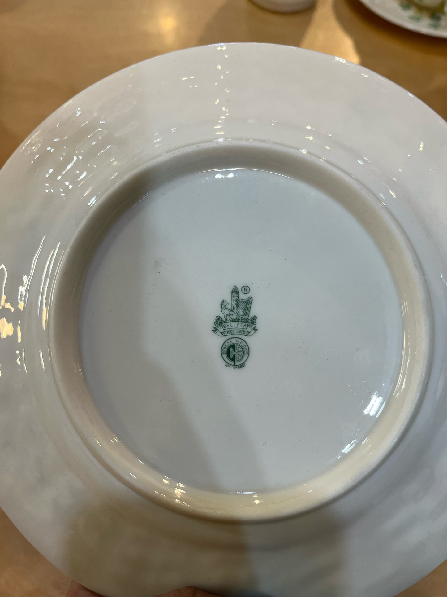 Beleek Shamrock & Basketweave Plate