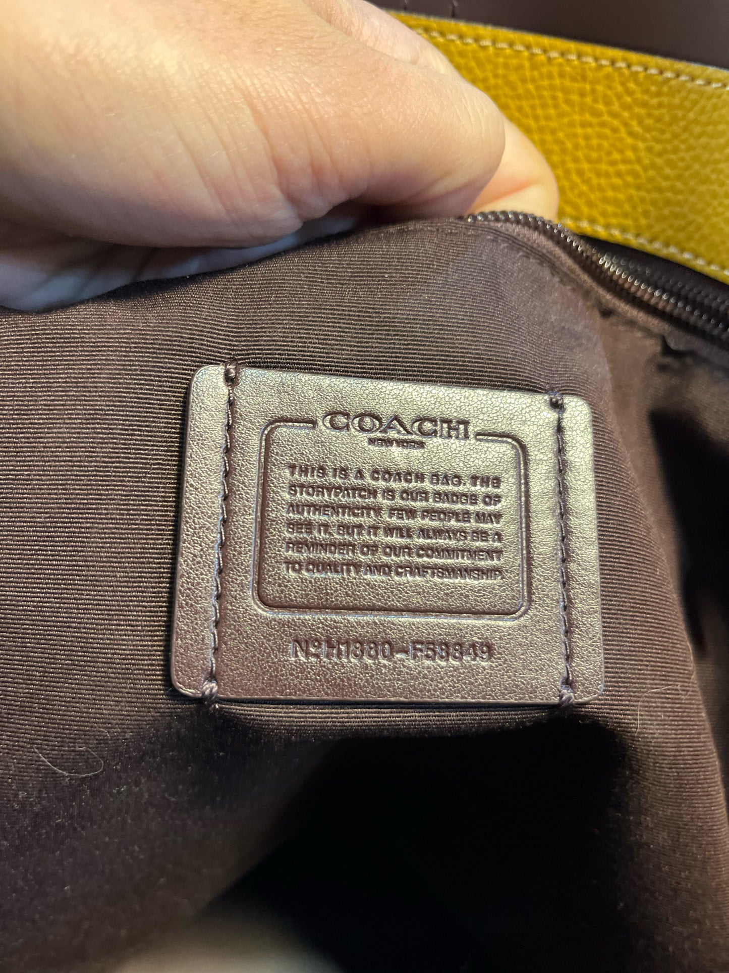 Coach Mustard "Market Tote" Handbag
