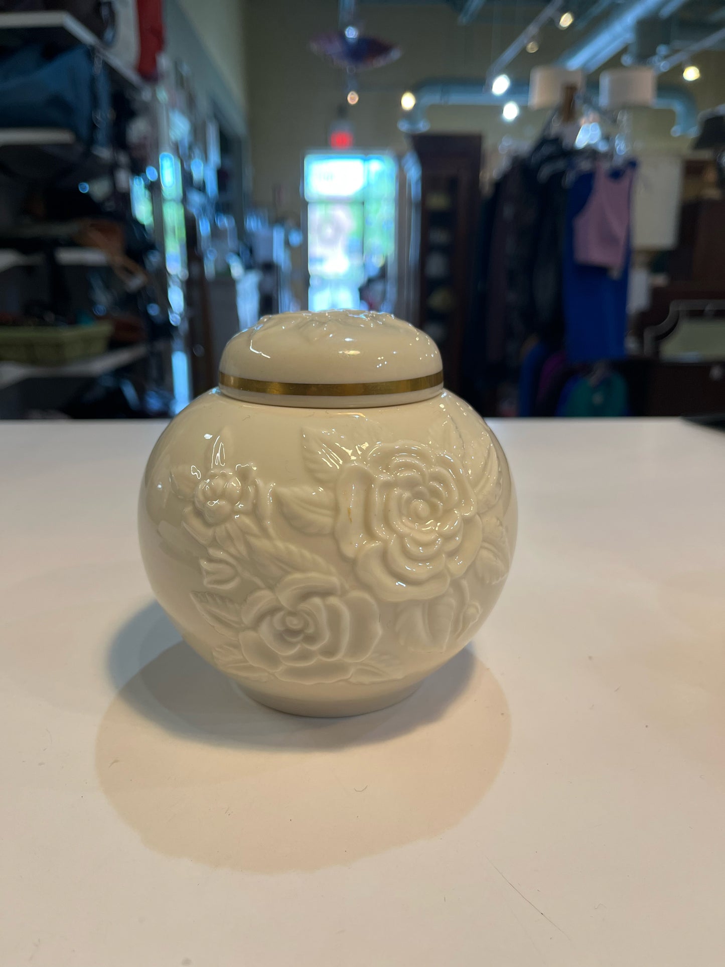 Lenox Floral Short Lidded Vase
